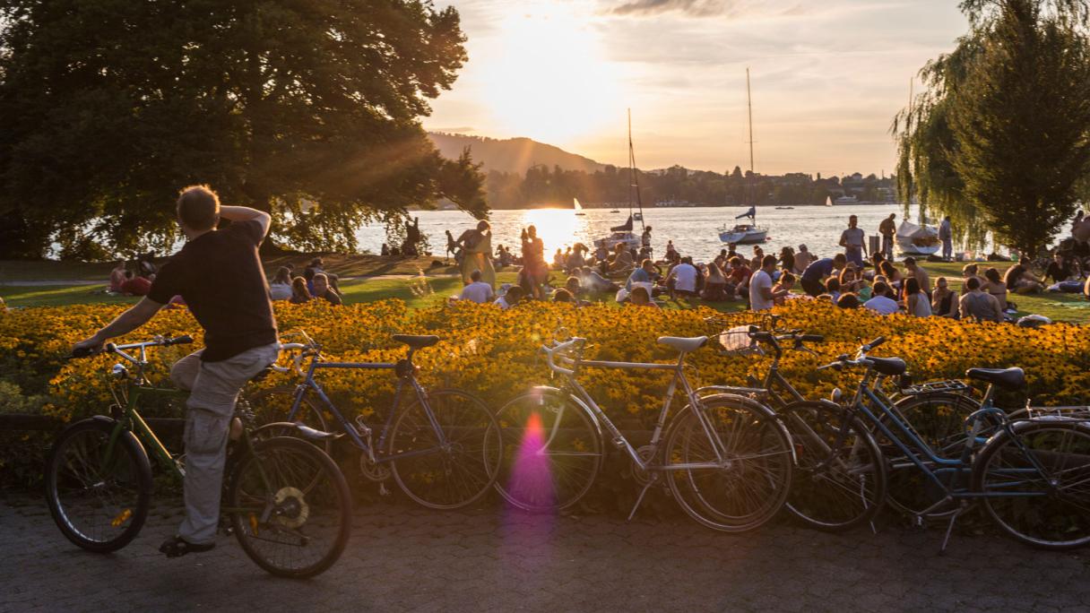 Lake Zurich, bikes