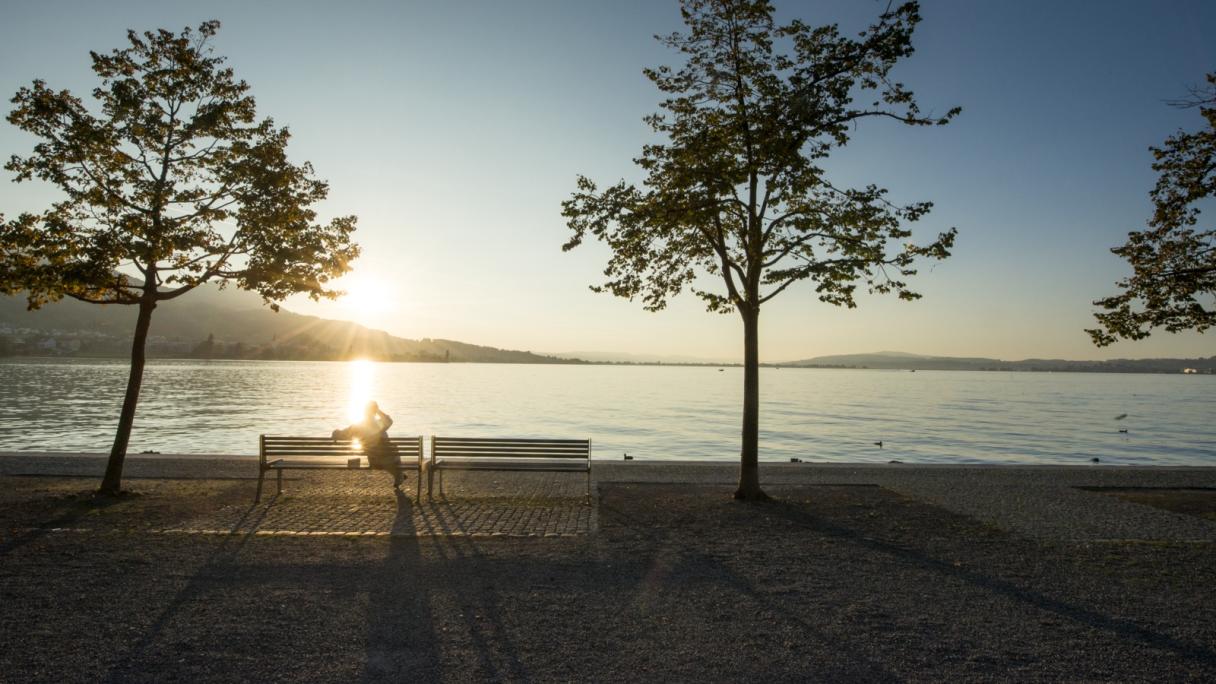Coucher de soleil au lac de Zurich