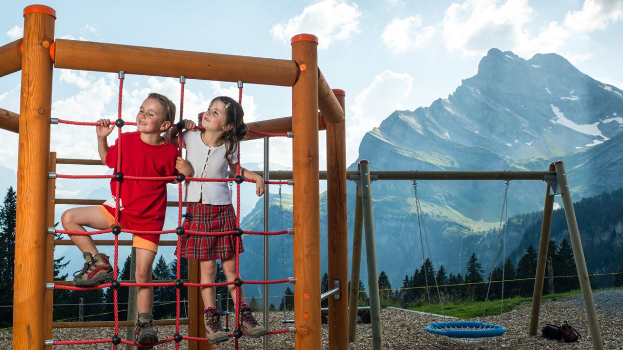 On the playground in Braunwald 