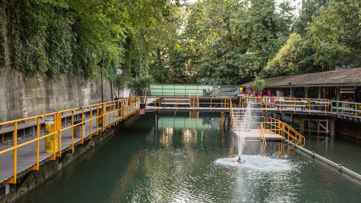 Flussbad Schanzengraben (zone de baignade en rivière) – bains pour hommes au centre de Zurich