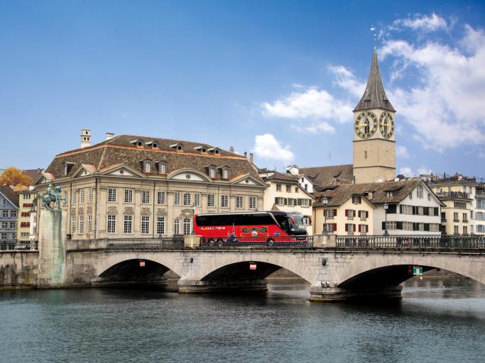 City Tour by Bus with Audioguide through Zurich
